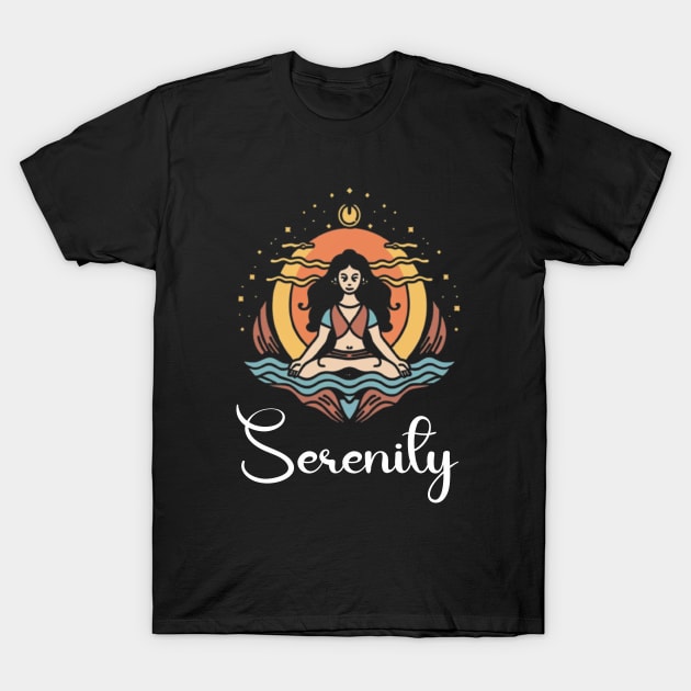 A Girl find Serenity T-Shirt by Qasim